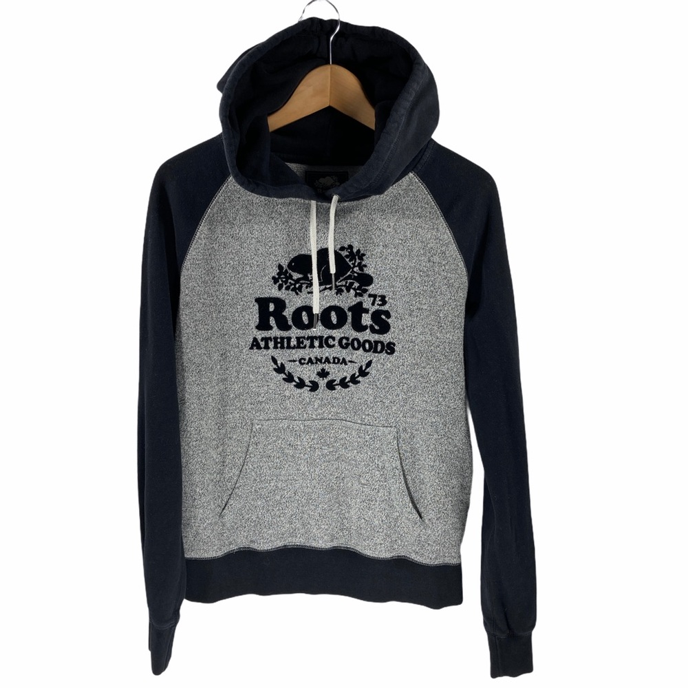 Roots Salt-and-Pepper Hoodie Colourblock Pullover